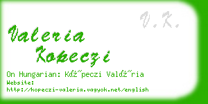 valeria kopeczi business card